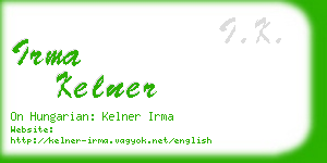 irma kelner business card